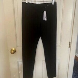 New Tahari black faux suede slim-fit slacks, size small.